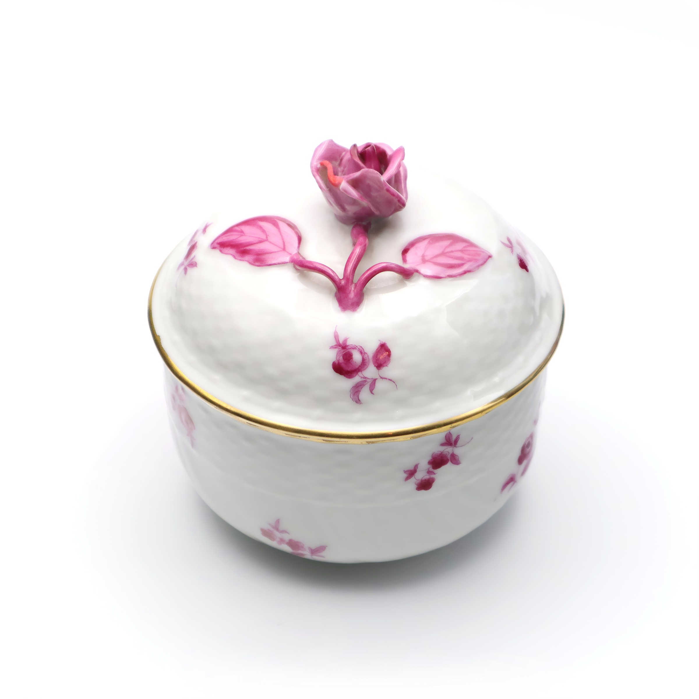 Herend Treasure Box, Porcelain Trinket Box, Nanking Bouquet Bonboniere, Hand Painted Vintage